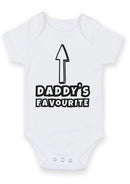 Flat mockup of the Daddy's favourite design on a short-sleeve baby vest