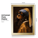 Personalised Pearl Earring pet portrait mockup, Version 2 – a dog or cat as the Girl with a Pearl Earring