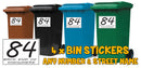 Personalised wheelie bin sticker design 19 artwork with house number
