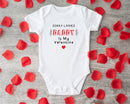 Sorry Ladies Daddy Is My Valentine baby grow showing the printed design on the front
