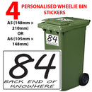 Personalised wheelie bin sticker design 19 shown on a wheelie bin