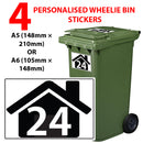 Personalised wheelie bin sticker design 5 shown on a wheelie bin