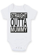 Flat mockup of the funny newborn slogan design on a short-sleeve baby vest