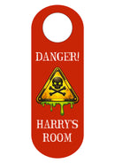 Personalised danger door hanger reading Danger! Harry's Room