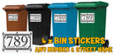 Personalised wheelie bin sticker design 10 artwork with house number and street name