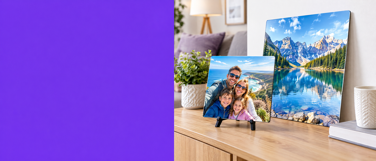 Personalised metal photo panels collection banner