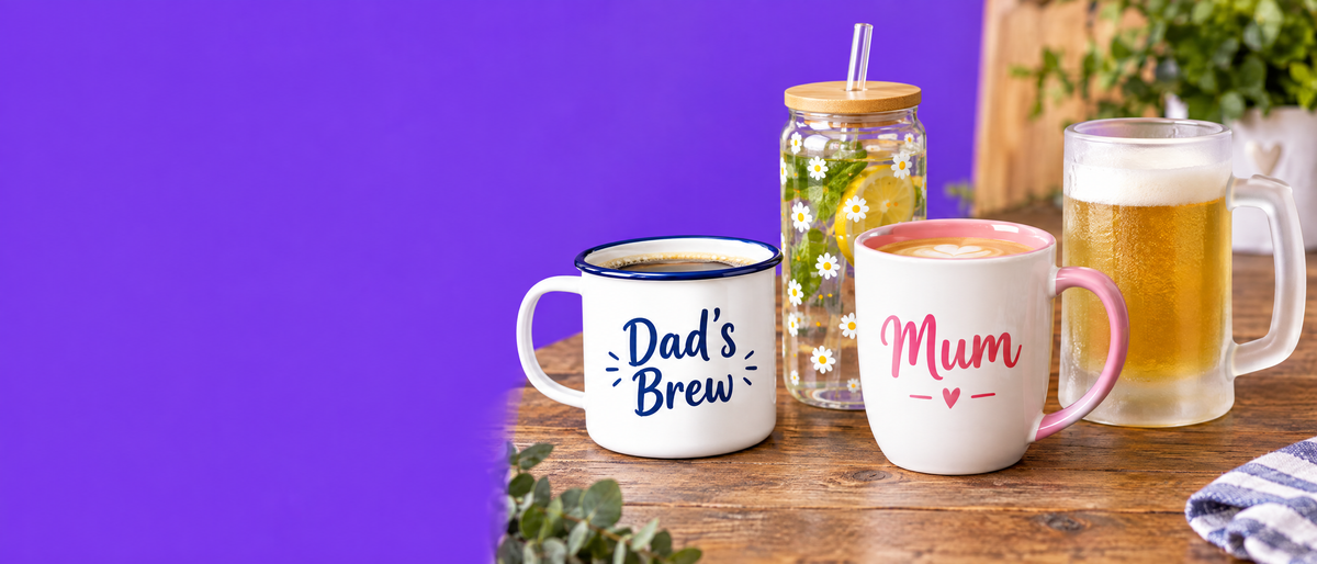 Personalised enamel, latte and speciality mugs collection banner