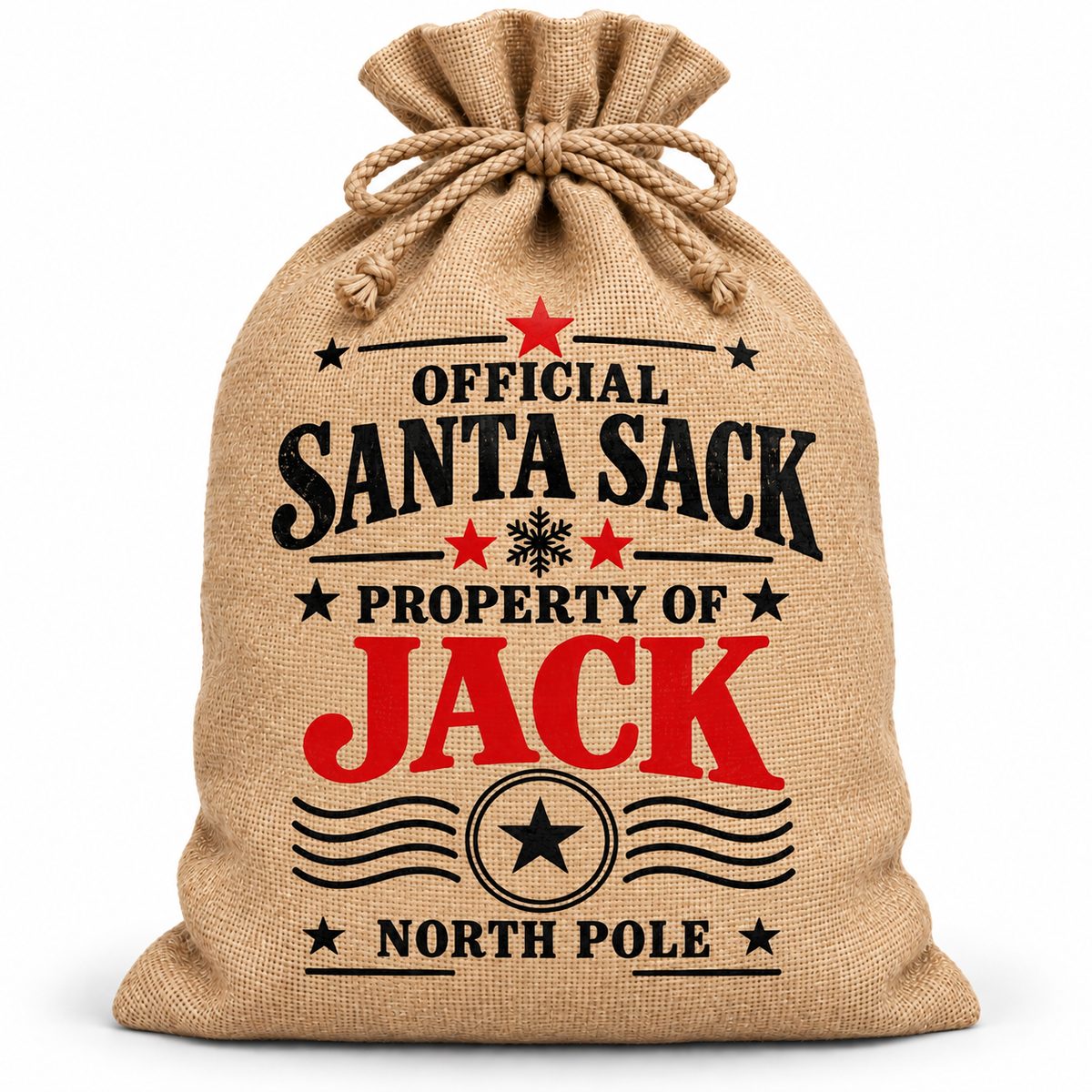 Personalised Official Santa Sack XL EXTRA LARGE Custom Name white background mockup