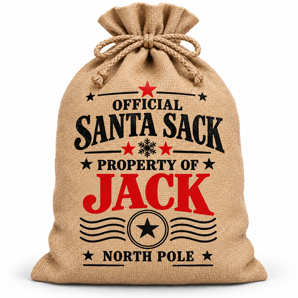 Personalised Official Small Hessian Santa Sack Custom Name – personalised Official Santa Sack XL EXTRA LARGE Custom Name