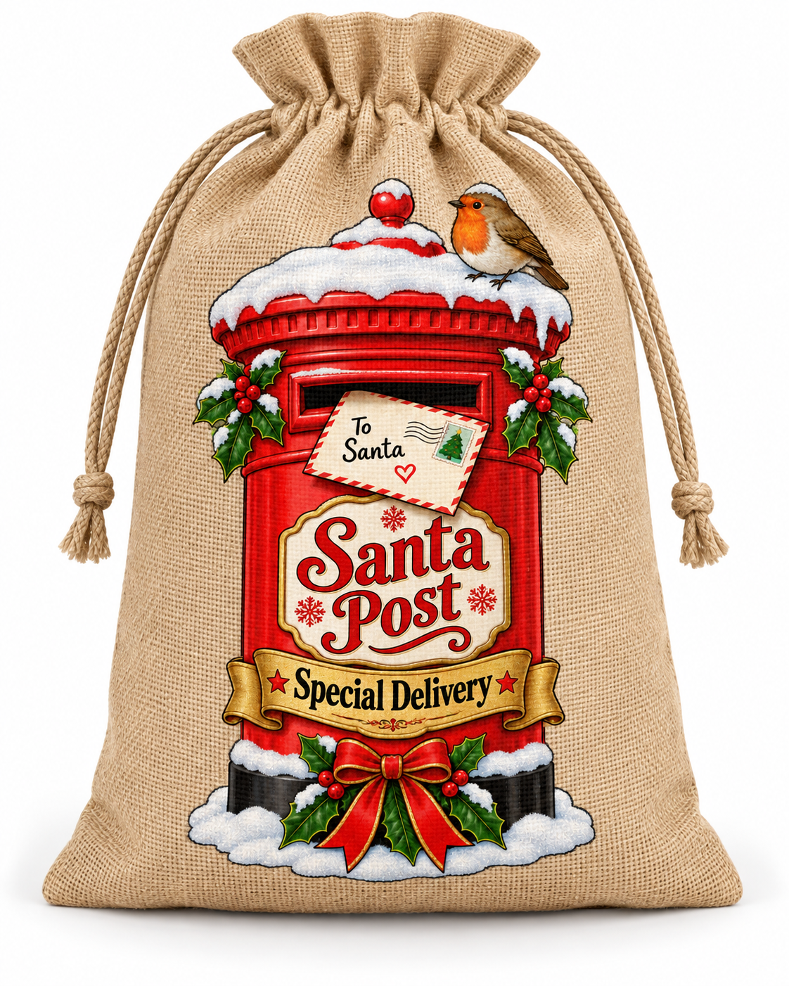 Personalised Santa Post Special Delivery Santa Sack XL EXTRA LARGE Custom Name white background mockup