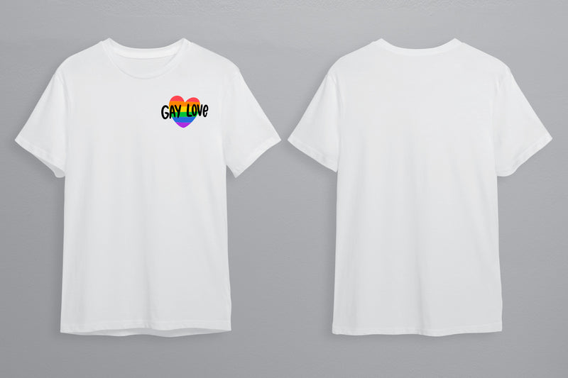 Gay Love LGBTQ+ T-Shirt Unisex - Pride Month - Pride March - LGBTQ+ Clothing-Rainbow Tee-Gay Pride T-Shirt- Black White Tee