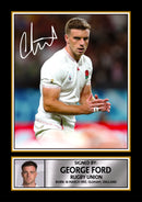 George Ford England Rugby Printed Autograph Poster – Signed Style Wall Art Print – England Rugby Union Fly Half Gift – Sports Fan Decor