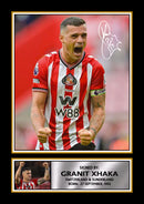 Granit Xhaka Printed Autograph Poster – Sunderland & Switzerland Football Star Wall Art – Soccer Player Memorabilia Poster Print