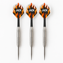 Personalised dart flights printed with the name Jack, set of three on darts