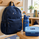 Waterproof kids name labels with the name Jack on school bottle and lunch box