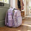 Personalised kids school water bottle with the name Mia in a school bag