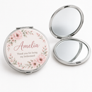 Personalised compact mirror with the name Amelia and a bridesmaid message