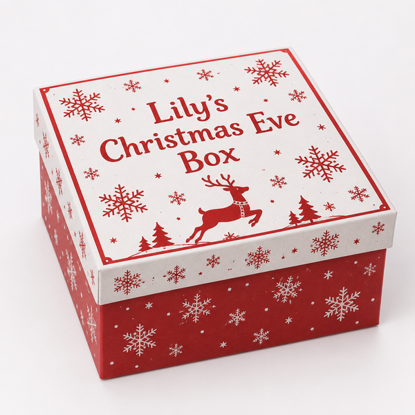 Personalised Christmas Eve box printed with Lily's name