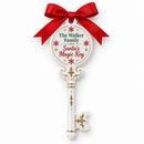 Personalised Santa's magic key printed with The Walker Family and a red ribbon