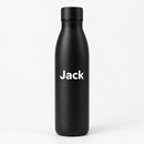 Personalised stainless steel water bottle with the name Jack on a white background