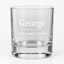 Personalised whisky tumbler with the name George on a white background