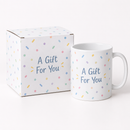 Mug gift box printed with A Gift For You beside a mug