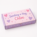 Personalised letterbox gift box printed Sending a Hug, Chloe