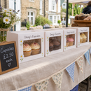 Printed cupcake boxes with window at a market stall