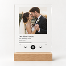 Personalised Our Song acrylic music plaque with photo and the names Ben & Chloe
