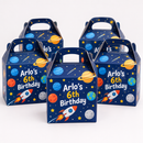 Personalised party favour boxes for Arlo's 6th Birthday