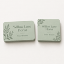 Rounded corner business cards on a white background, showing an example personalised design