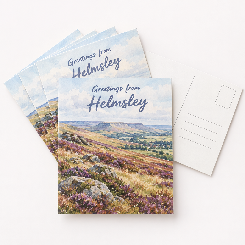 Custom Printed Postcards – Your Own Artwork – Packs of 50 or 100 – Custom printed postcards on a white background, showing an example personalised design