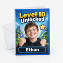 Personalised birthday game case card with the name Ethan and age 10