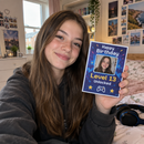 Teenager with her personalised 13th birthday game case card