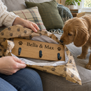Personalised wooden dog lead hook unwrapped as a gift for dog owners