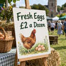 Small foamex sign at a village fete