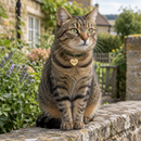 Cat wearing a heart-shaped personalised pet ID tag