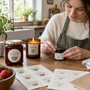 Custom product labels being applied at home