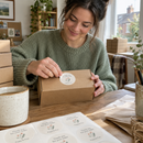 Thank you stickers used to pack orders