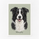 Custom pet portrait print of a dog with the name Murphy