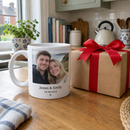 Name and date mug with a gift box