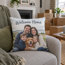Family photo cushion as a new home gift