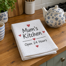 Waffle tea towel with a Mum's Kitchen message
