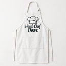 Personalised apron with pocket printed with Head Chef Dave