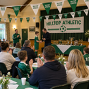 Village hall awards night decorated with personalised football club bunting