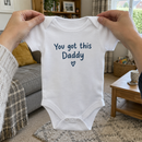 Lifestyle photo of the you got this Daddy baby grow in a UK home