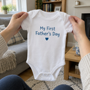 Lifestyle photo of the My First Father's Day baby grow in a UK home