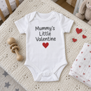 Lifestyle photo of the Mummy's little Valentine baby grow in a UK home
