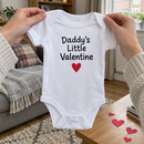 Lifestyle photo of the Daddy's little Valentine baby grow in a UK home