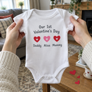 Lifestyle photo of the Our First Valentine's Day family baby grow in a UK home